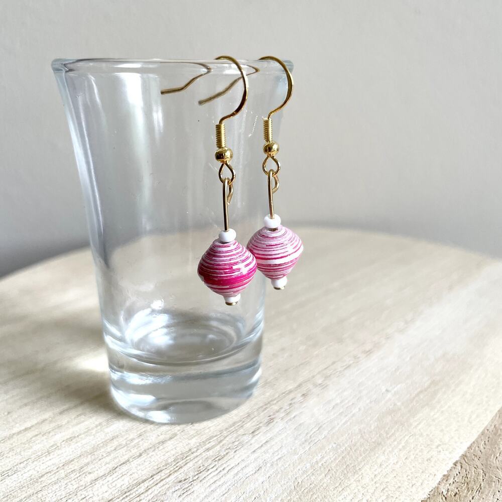 Kya Beaded Earrings NWT handmade metallic delicate lightweight vintage statement